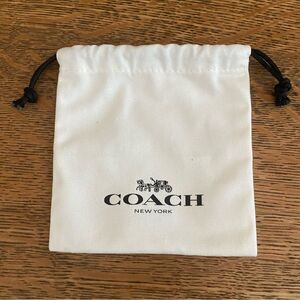 Coach White Logo Drawstring Jewlery/Card/Small Item Dustbag 4.5" x 4.5"